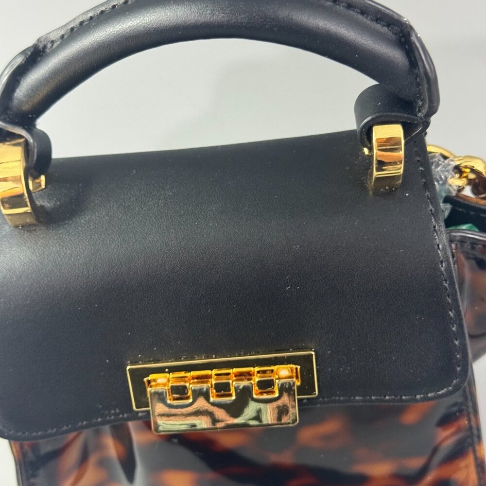ZAC Zac Posen Leather-Trimmed Tortoise Shell Mini Bag - Picture 5 of 14